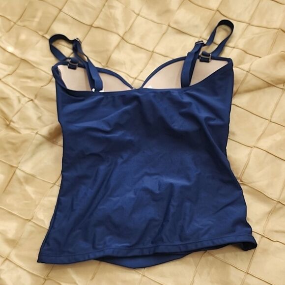Tropical Escape Women's Swim Top in Navy Blue - Picture 4 of 4